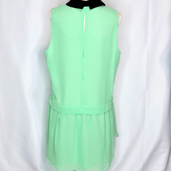 BCBGeneration Mint Green Dress with Black Collar Size Large #370 - Picture 7 of 8